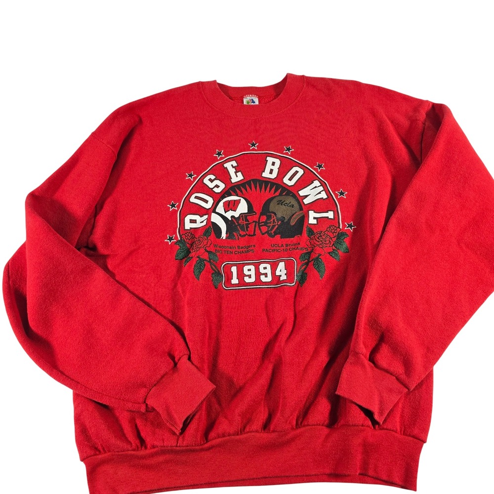 Vintage 1994 Rose Bowl Wisconsin vs UCLA Fruit of the Loom Red Sweatshirt XXL